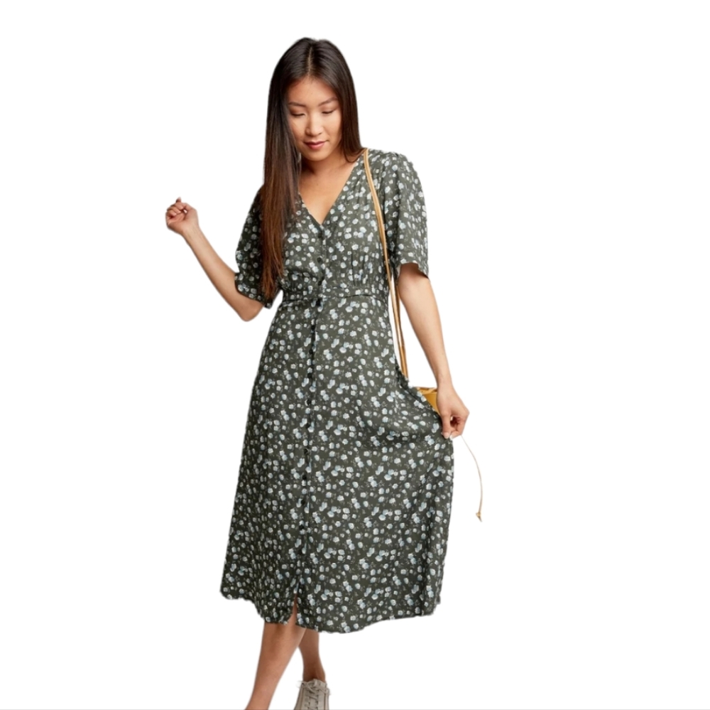 Able Amelia Button Front Dress Floral Midi